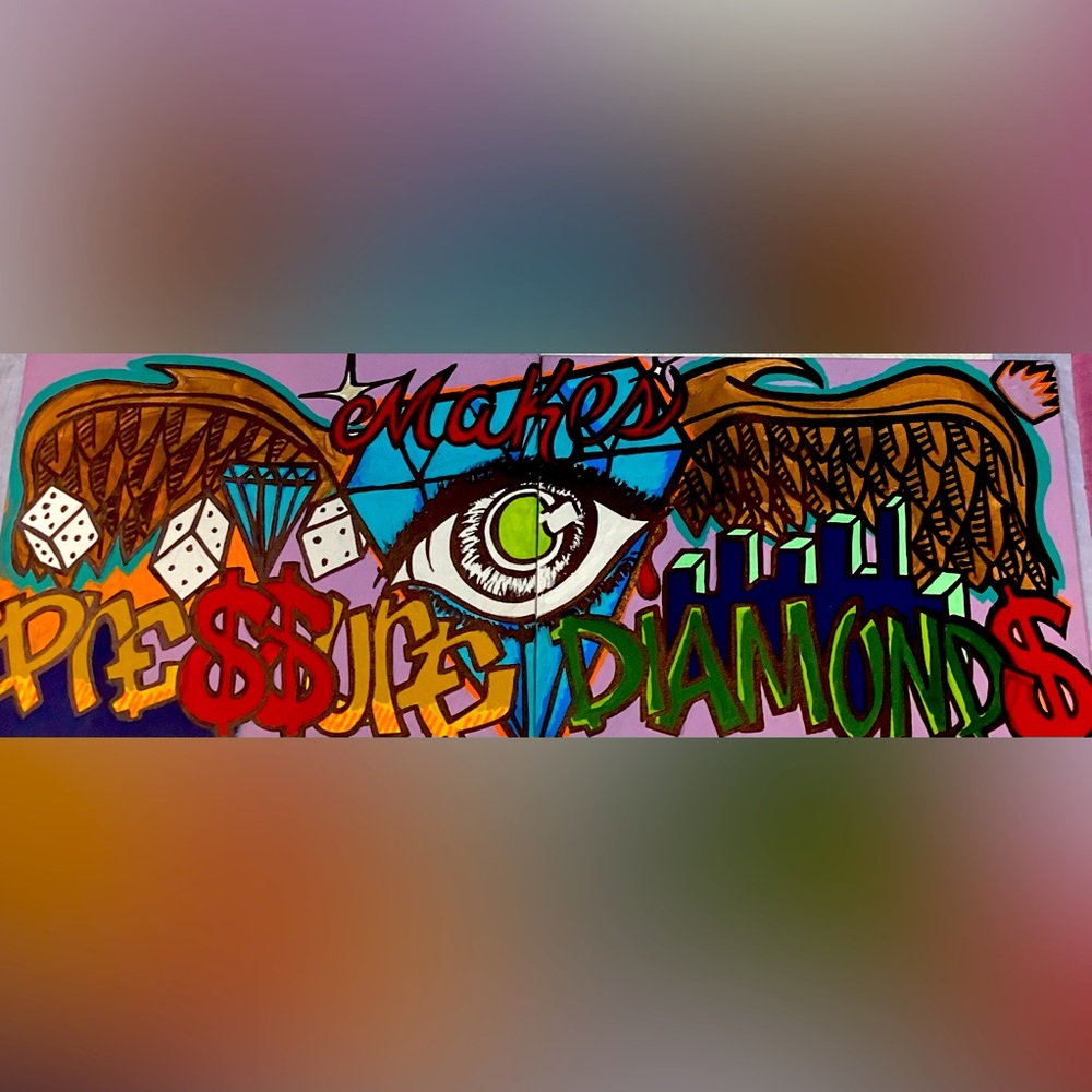 Custom artwork on canvases, 18 x 36
